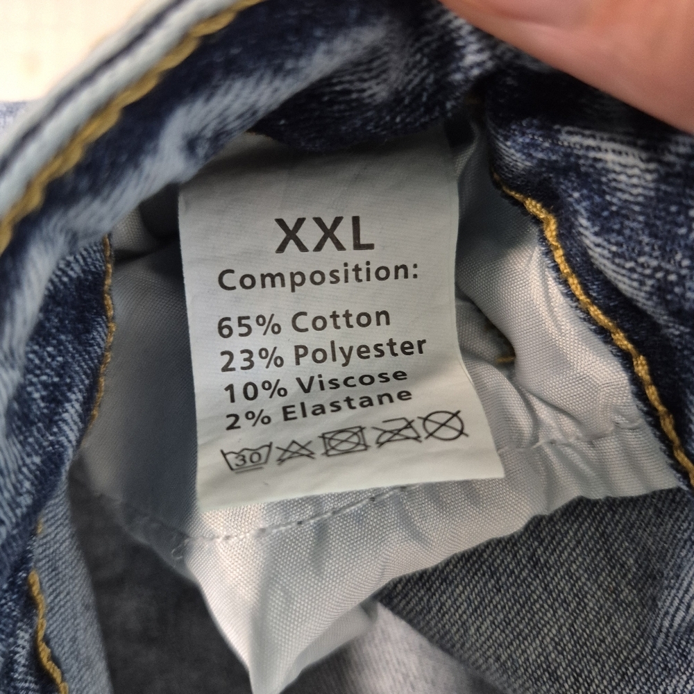 Blue Distressed Cropped Jeans - Picture 7 of 7